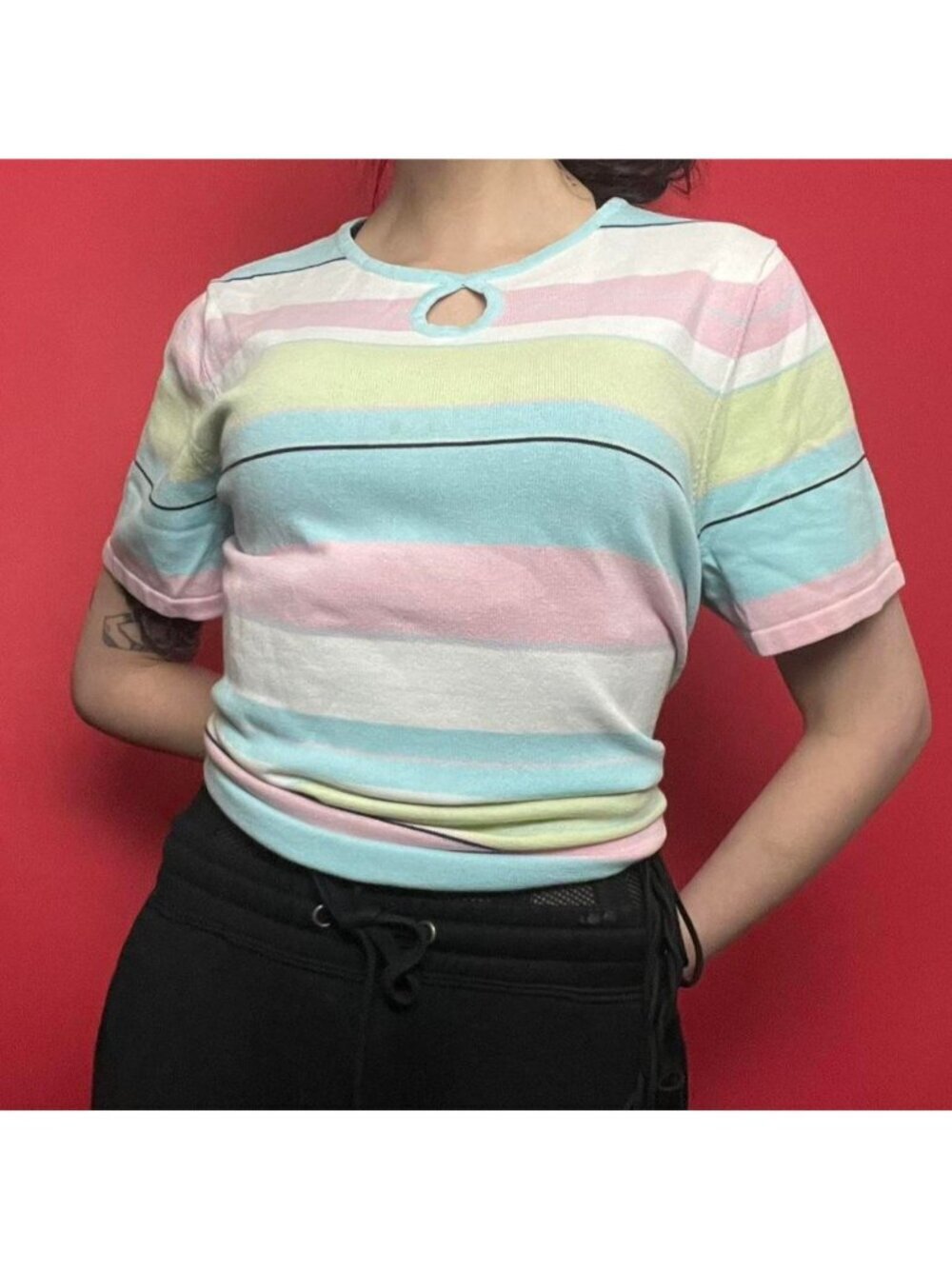 Thick striped pastel tee shirt 🩷💙